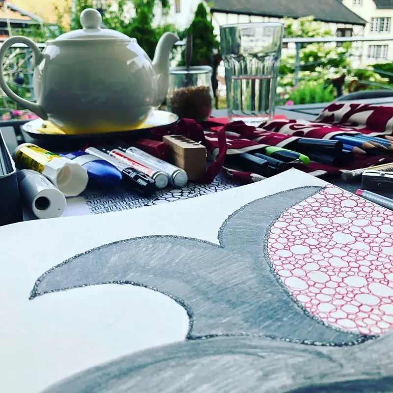 creación de obra textil Martina Unterharnscheidt